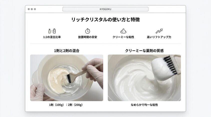 KYOGOKU リッチクリスタルの使い方と特徴